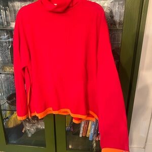 THML Red and Orange Cowl Neck Sweater